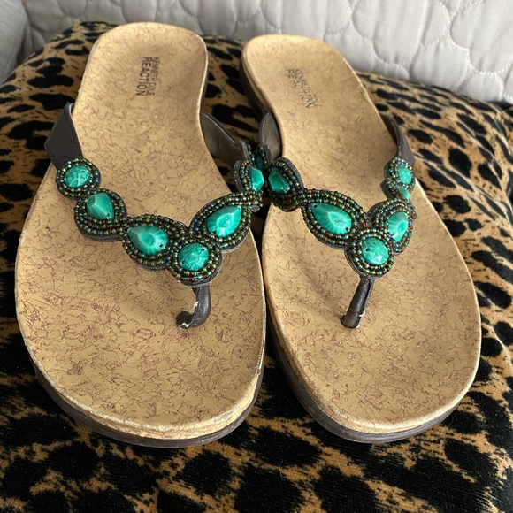 Kenneth Cole Turquoise Sandals - Picture 1 of 4